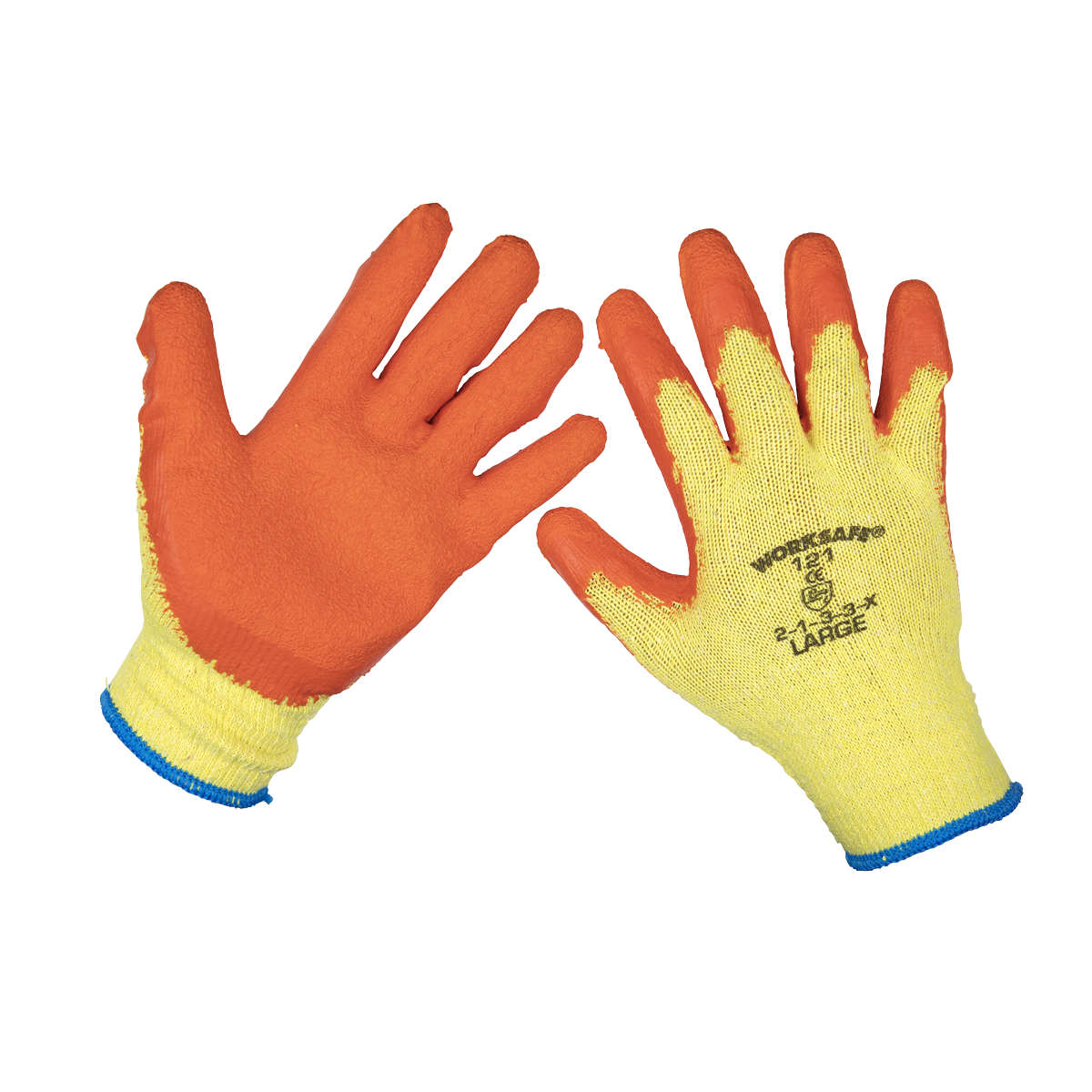 Worksafe® Super Grip Knitted Gloves with Latex Palm, Large - Pack of 6 Pairs
