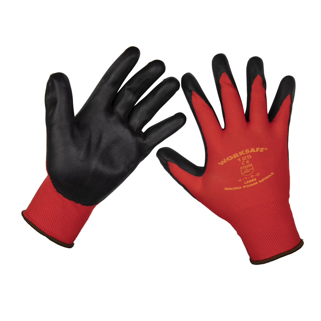 Worksafe® Nitrile Foam Gloves, Large - Pack of 6 Pairs