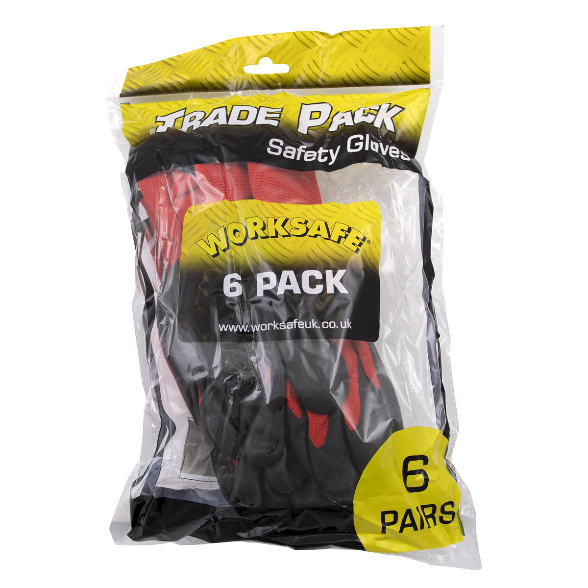 Worksafe® Nitrile Foam Gloves, Large - Pack of 6 Pairs