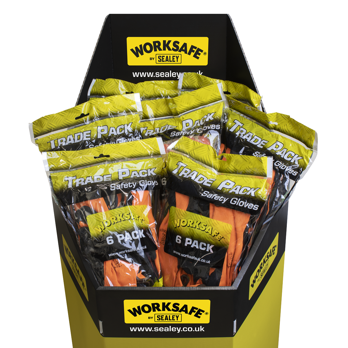 Worksafe® Foam Latex Grippa Gloves, Large - Pack of 6 Pairs
