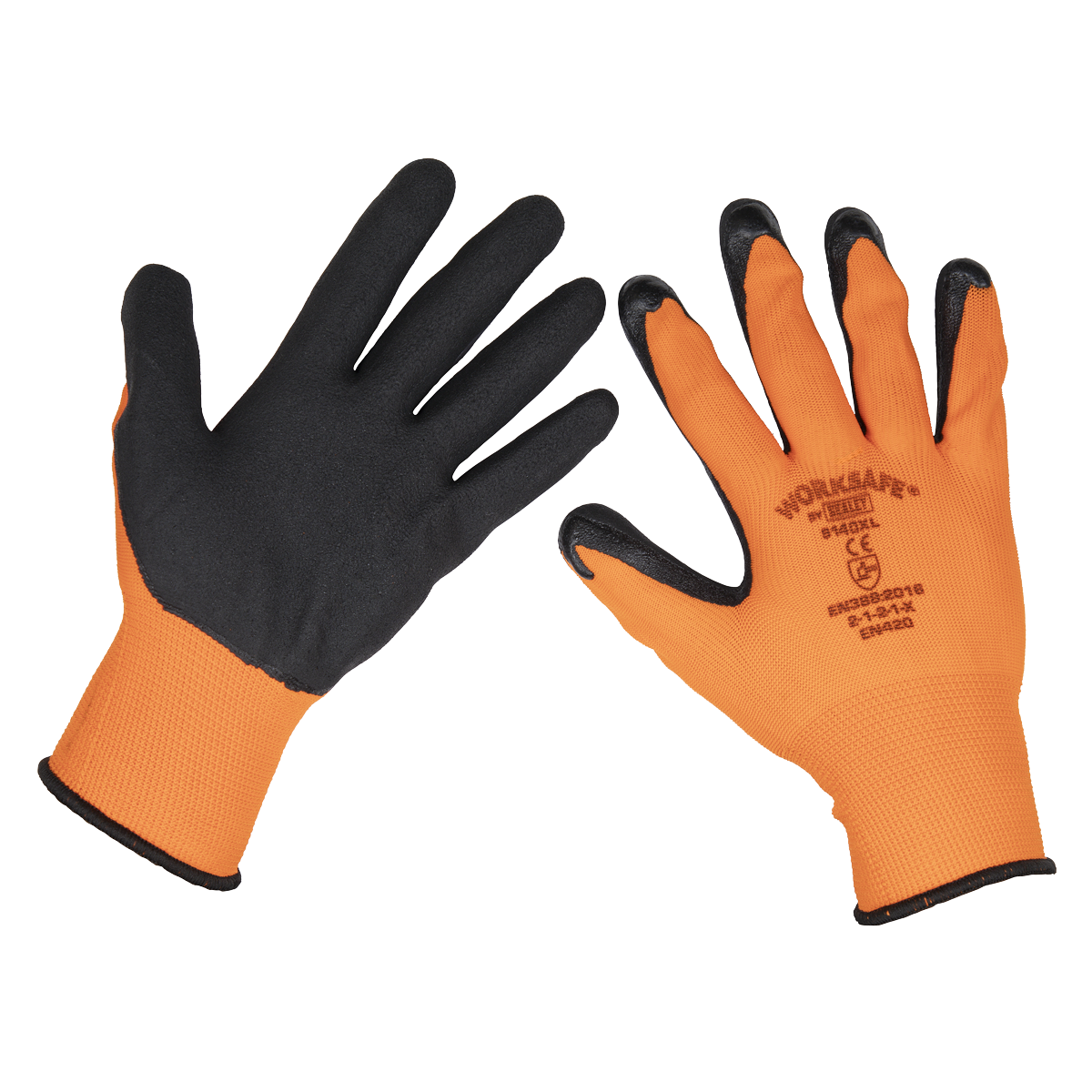 Worksafe® Foam Latex Grippa Gloves, X-Large - Pack of 6 Pairs