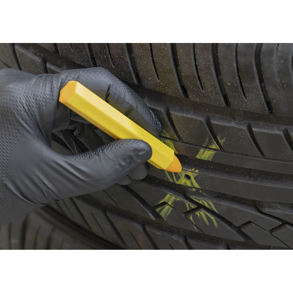 Tyre Marking Crayon, Yellow - Pack of 6