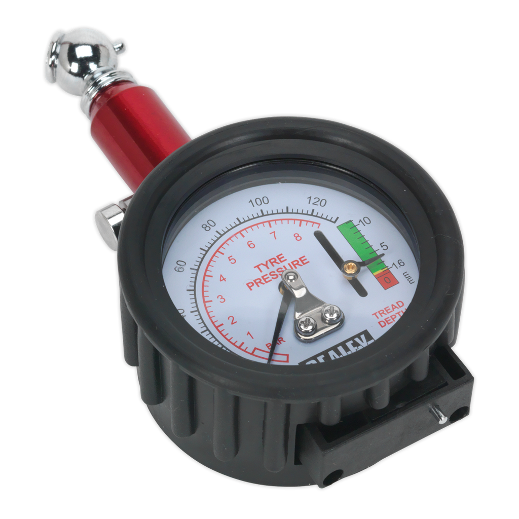 Tyre Pressure Gauge with Tyre Tread Depth Gauge 0-8bar(0-120