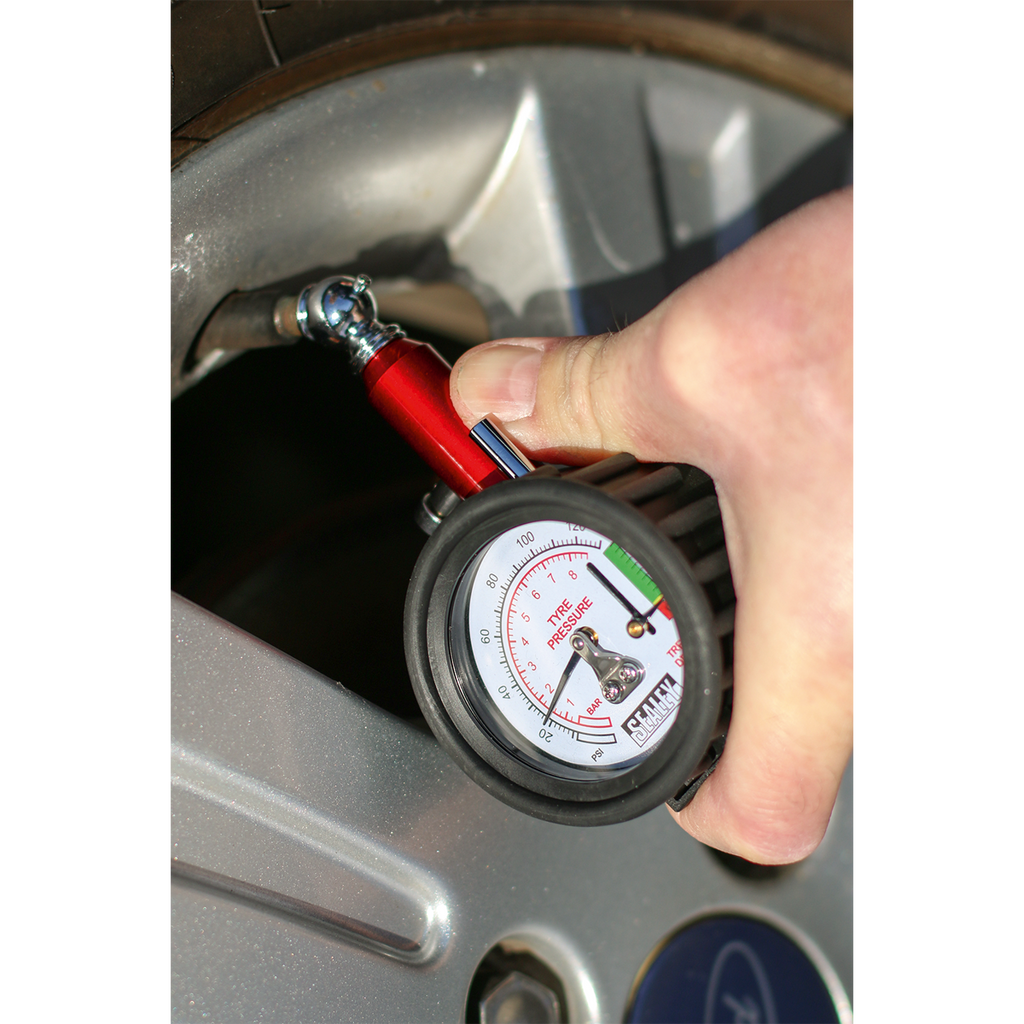 Tyre Pressure Gauge with Tyre Tread Depth Gauge 0-8bar(0-120