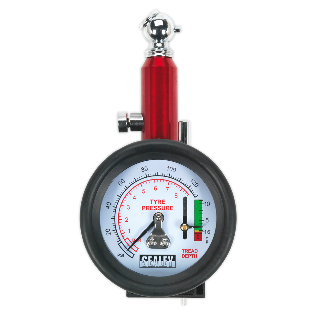 Tyre Pressure Gauge with Tyre Tread Depth Gauge 0-8bar(0-120