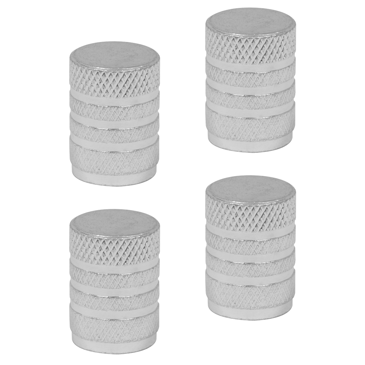 Aluminium Valve Cap 4pc - Silver Anodised