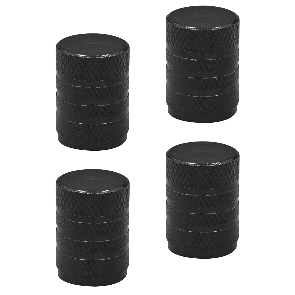 Aluminium Valve Cap 4pc - Black Anodised