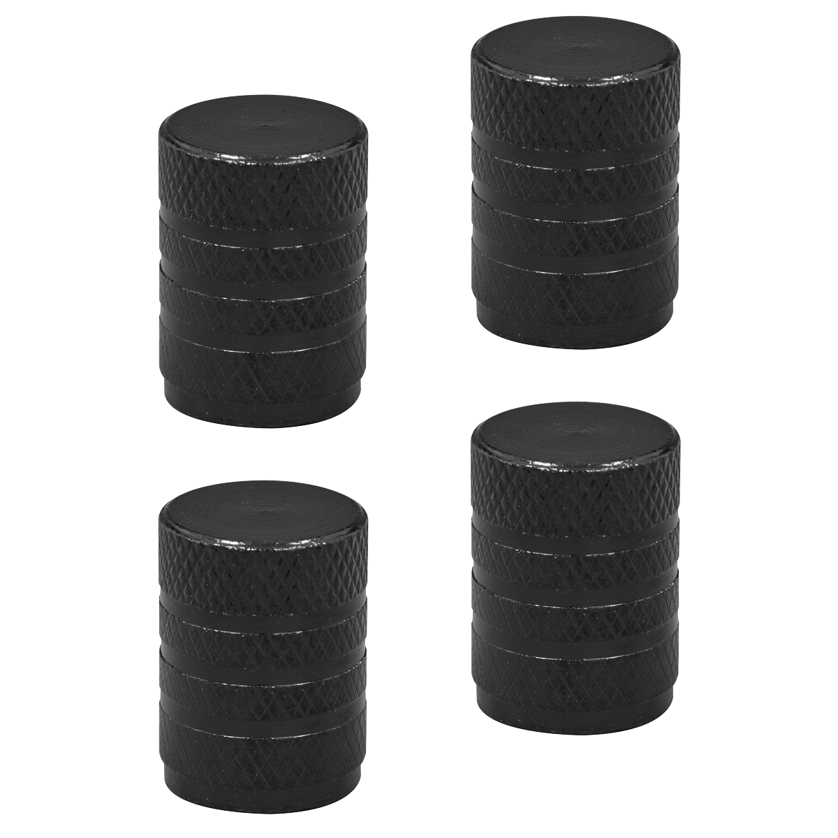 Aluminium Valve Cap 4pc - Black Anodised