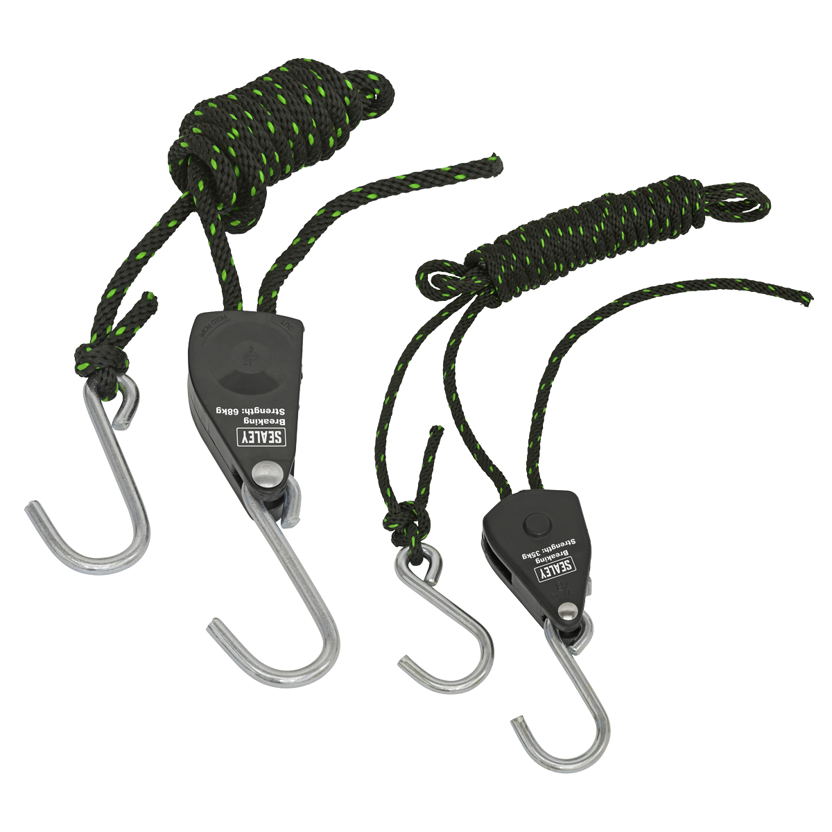 Ratchet Parts Hanger/Tie Down with S-Shaped Hooks 2m - Pack