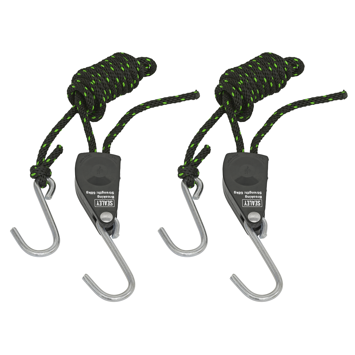 Ratchet Parts Hanger/Tie Down with S-Shaped Hooks 2m - Pack