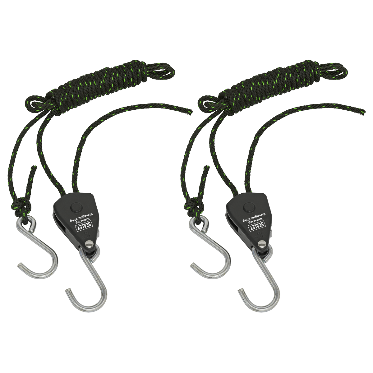 Ratchet Parts Hanger/Tie Down with S-Shaped Hooks 2m - Pack