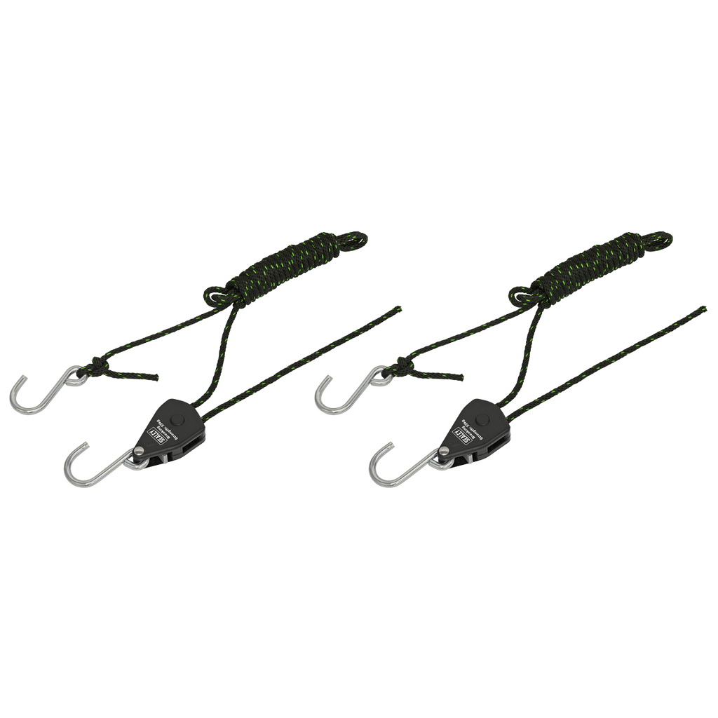 Ratchet Parts Hanger/Tie Down with S-Shaped Hooks 2m - Pack