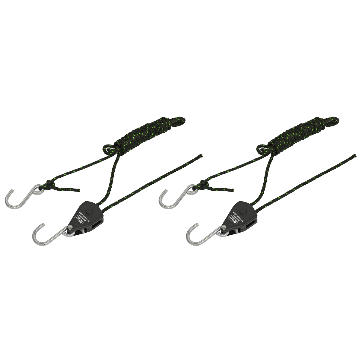 Ratchet Parts Hanger/Tie Down with S-Shaped Hooks 2m - Pack