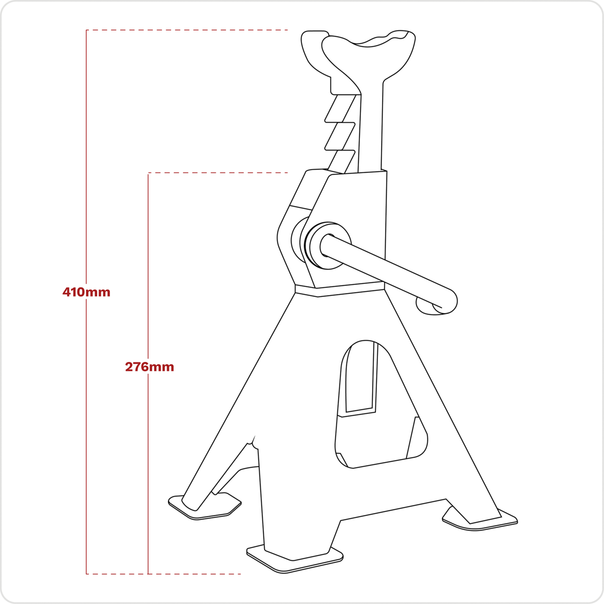 Ratchet Type Axle Stands, 2 Tonne Capacity per Stand, Blue (VS2002BL)