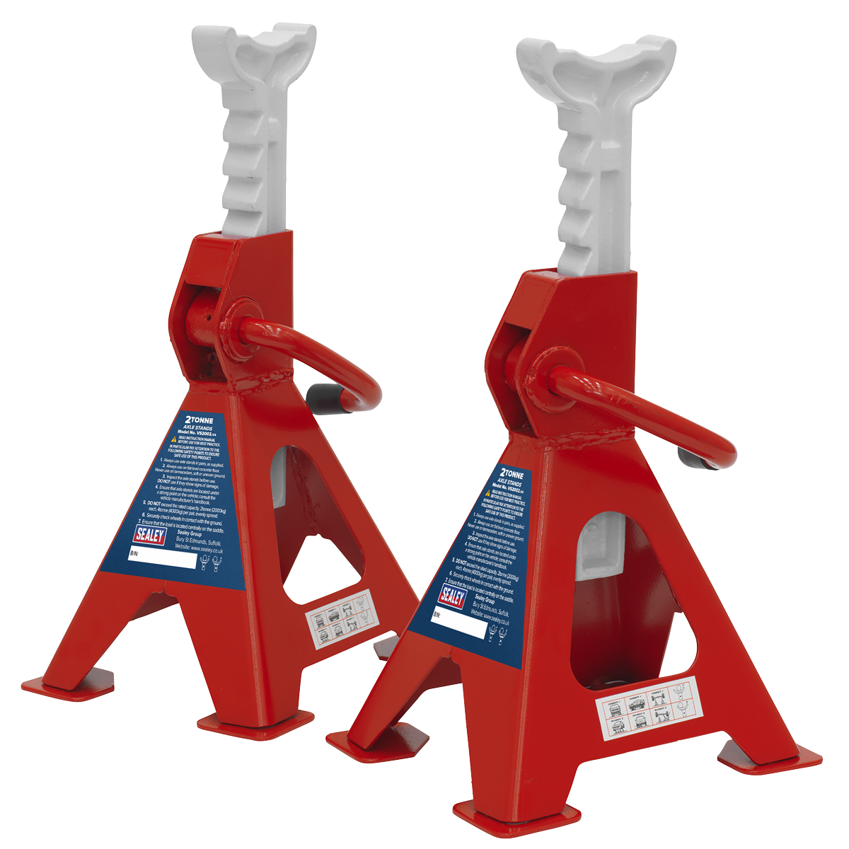 Ratchet Type Axle Stands (Pair) 2 Tonne Capacity per Stand