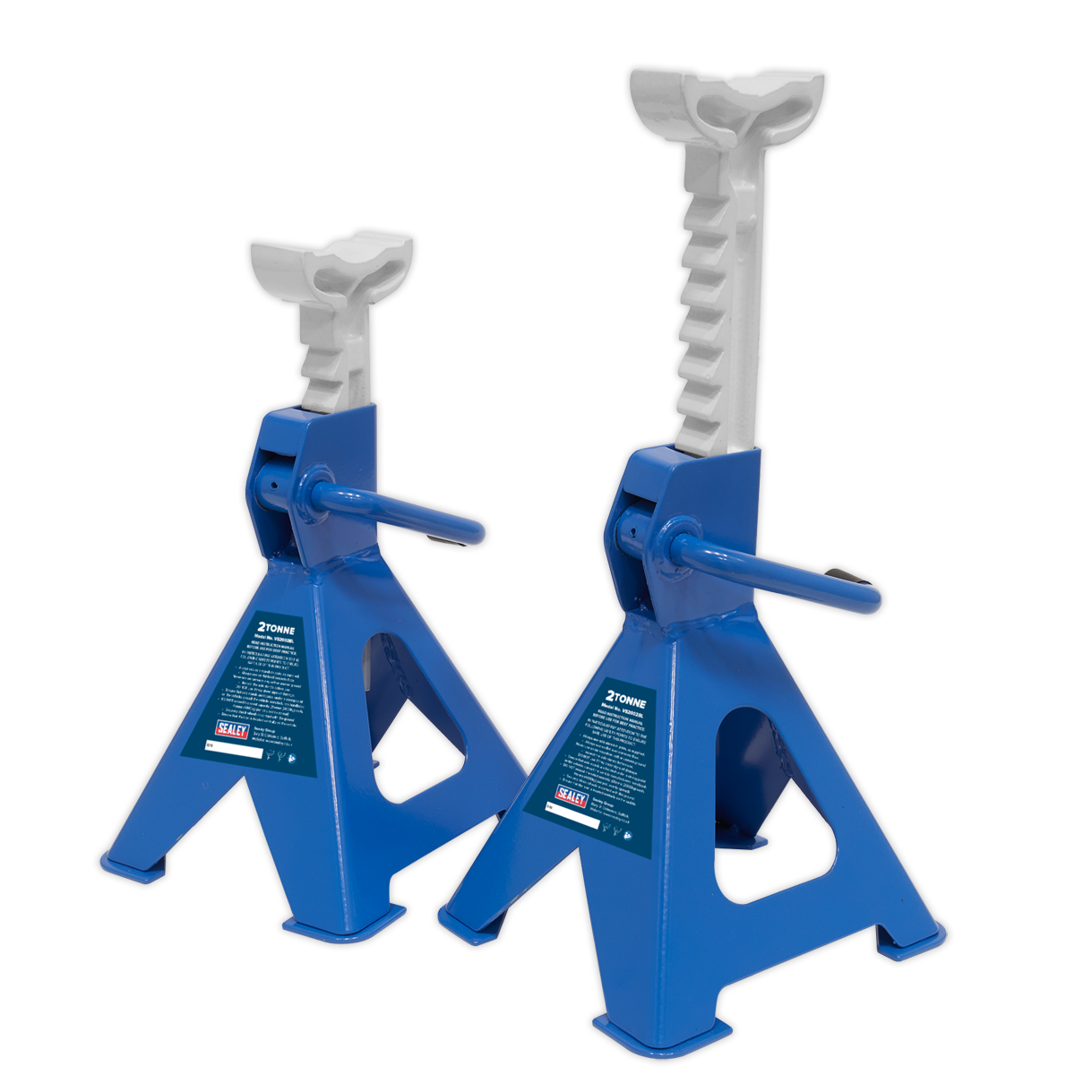 Ratchet Type Axle Stands, 2 Tonne Capacity per Stand, Blue (VS2002BL)