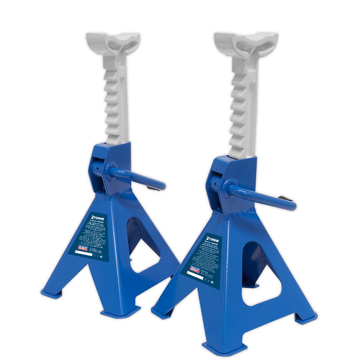 Ratchet Type Axle Stands (Pair) 2 Tonne Capacity per Stand - Blue