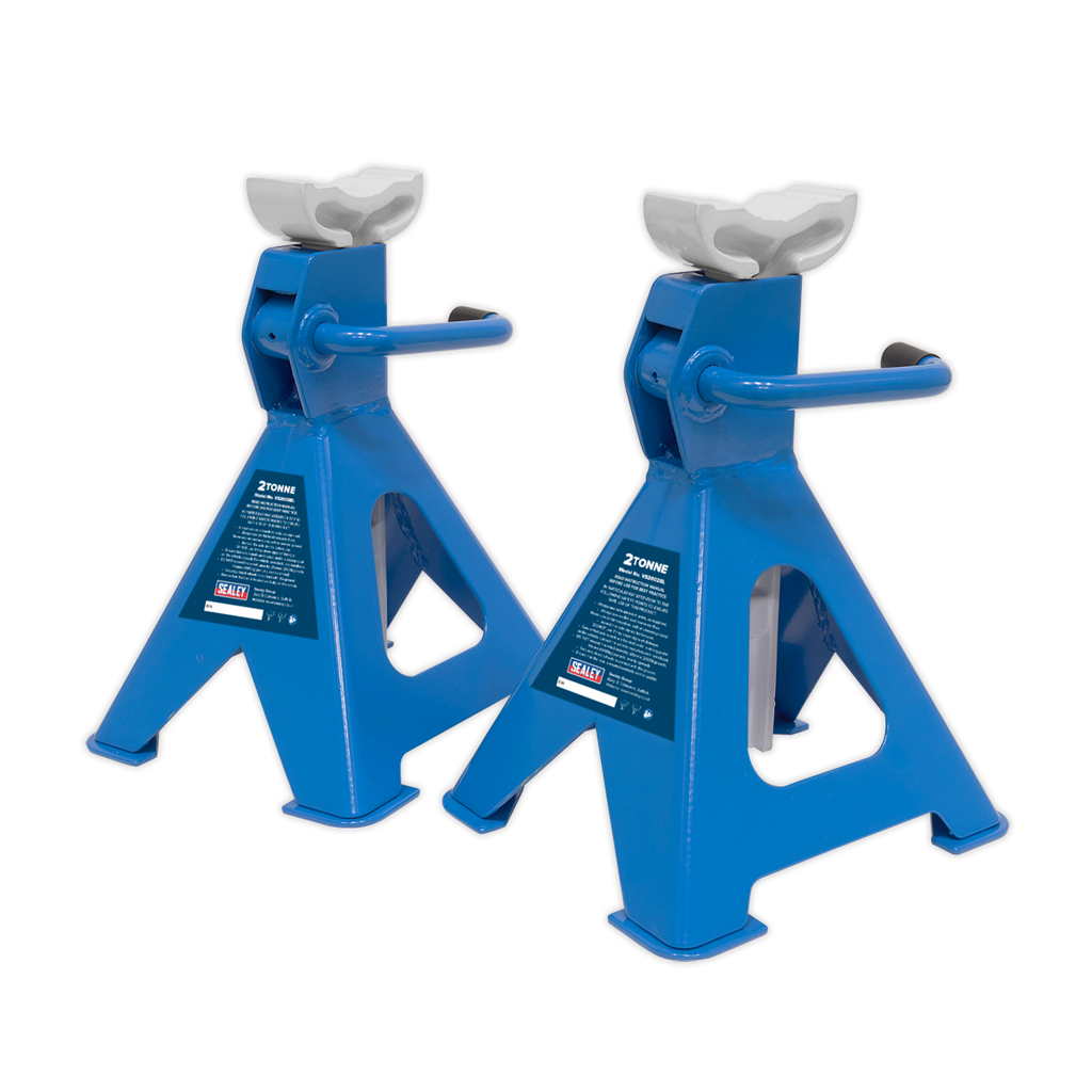 Ratchet Type Axle Stands, 2 Tonne Capacity per Stand, Blue (VS2002BL)