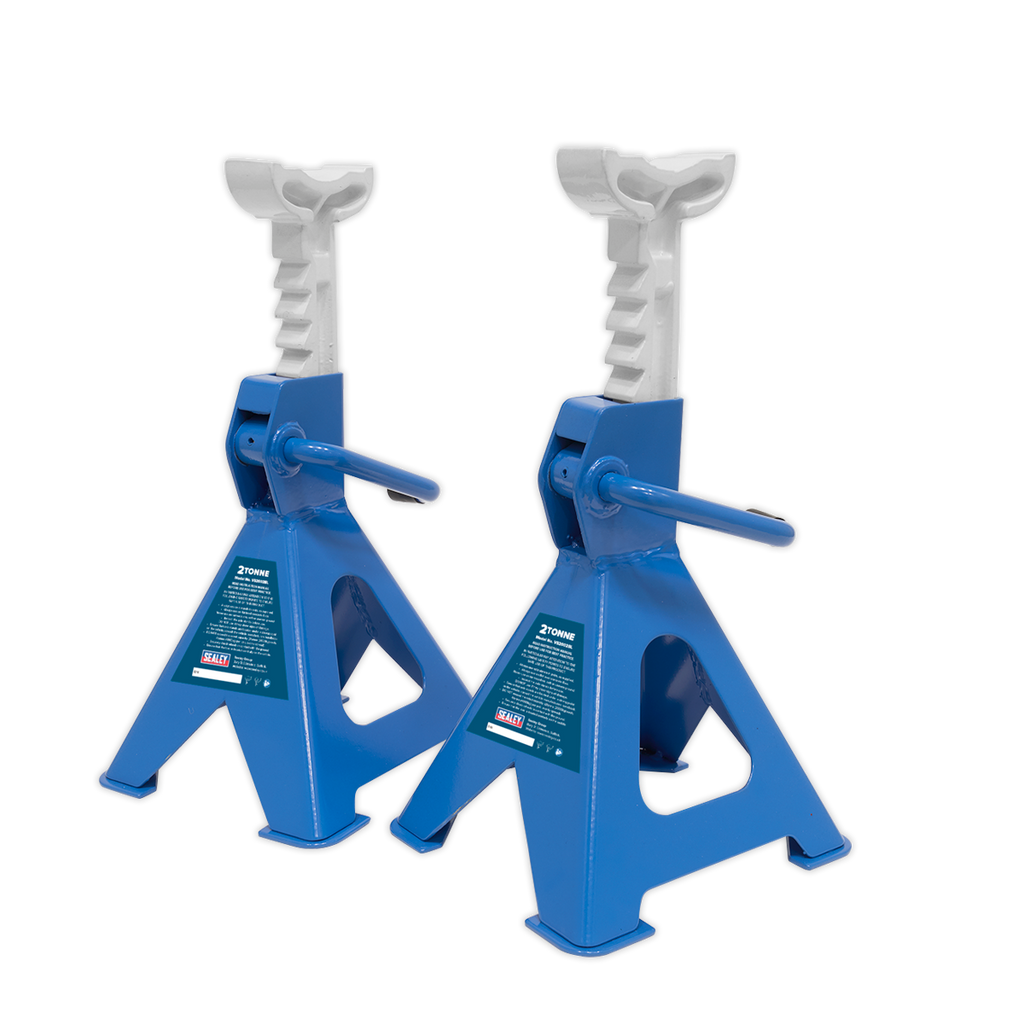 Ratchet Type Axle Stands, 2 Tonne Capacity per Stand, Blue (VS2002BL)
