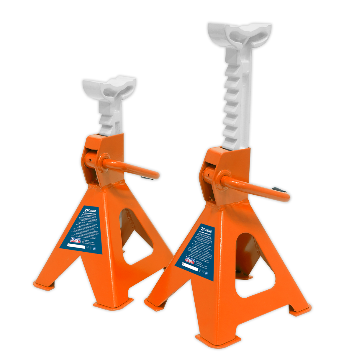 Ratchet Type Axle Stands, 2 Tonne Capacity per Stand, Orange (VS2002OR)