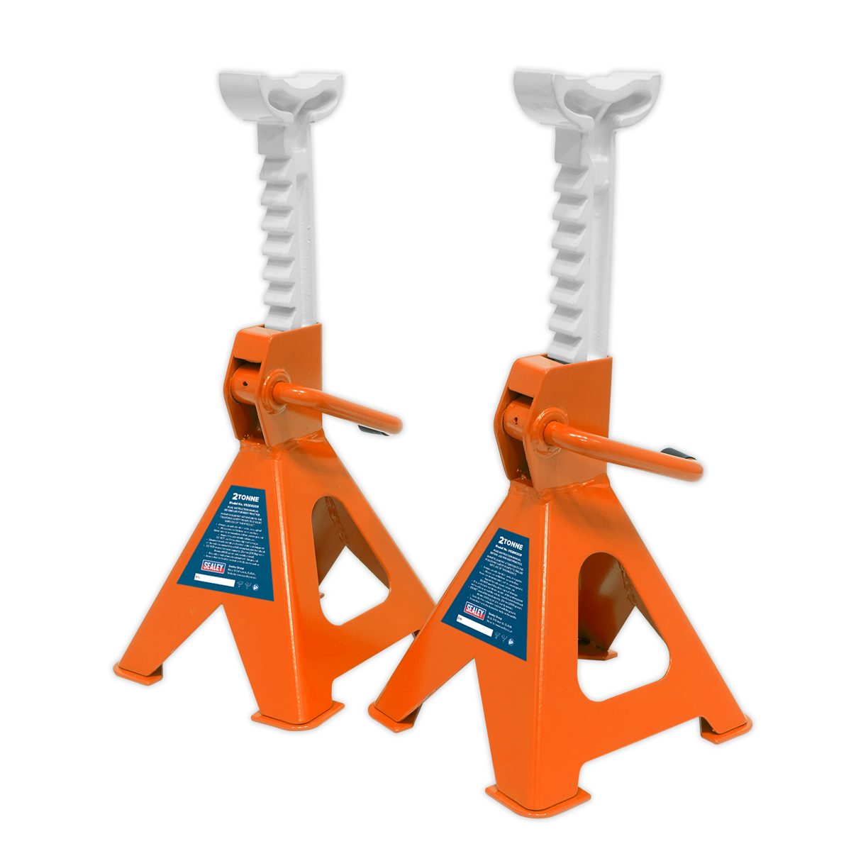 Ratchet Type Axle Stands, 2 Tonne Capacity per Stand, Orange (VS2002OR)
