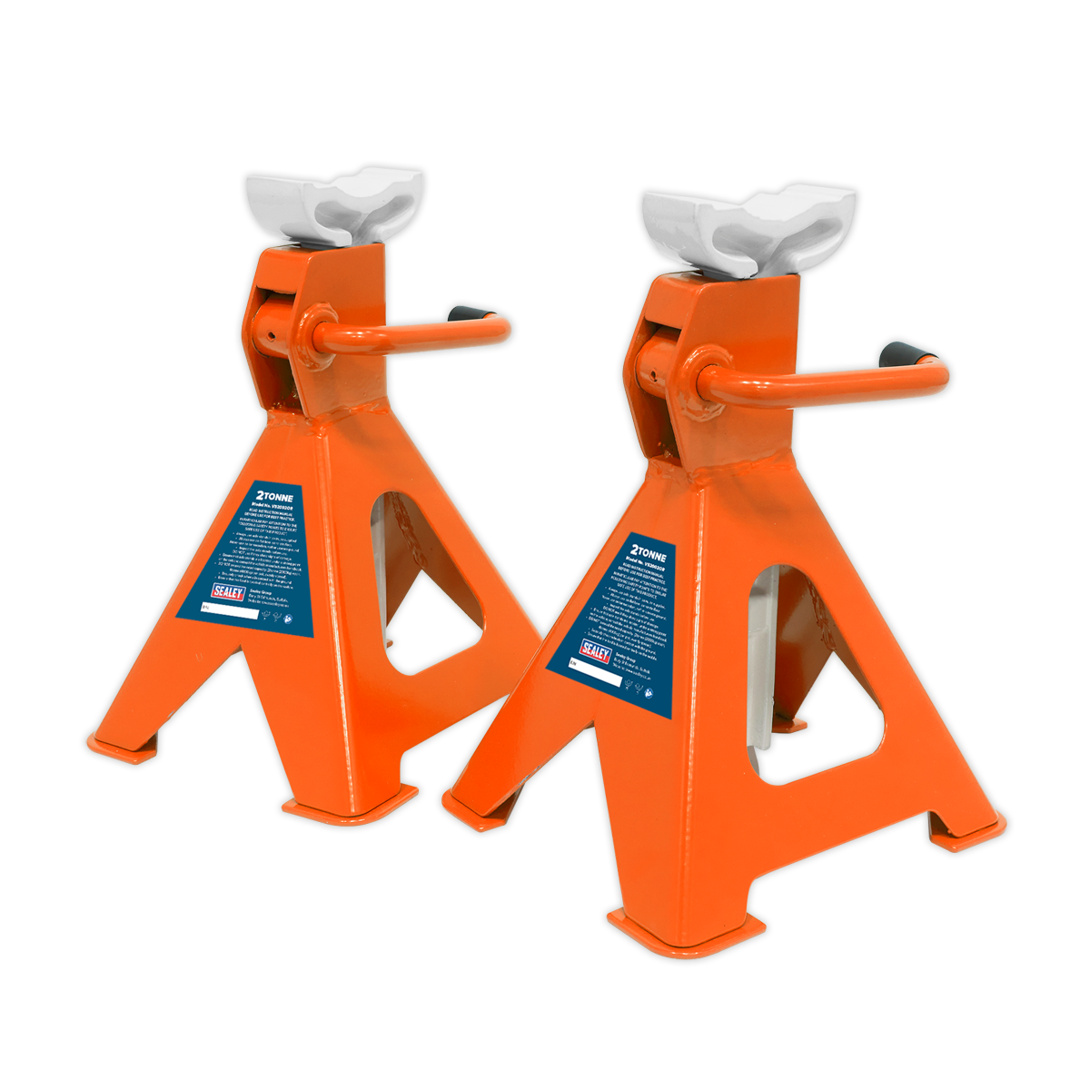Ratchet Type Axle Stands, 2 Tonne Capacity per Stand, Orange (VS2002OR)