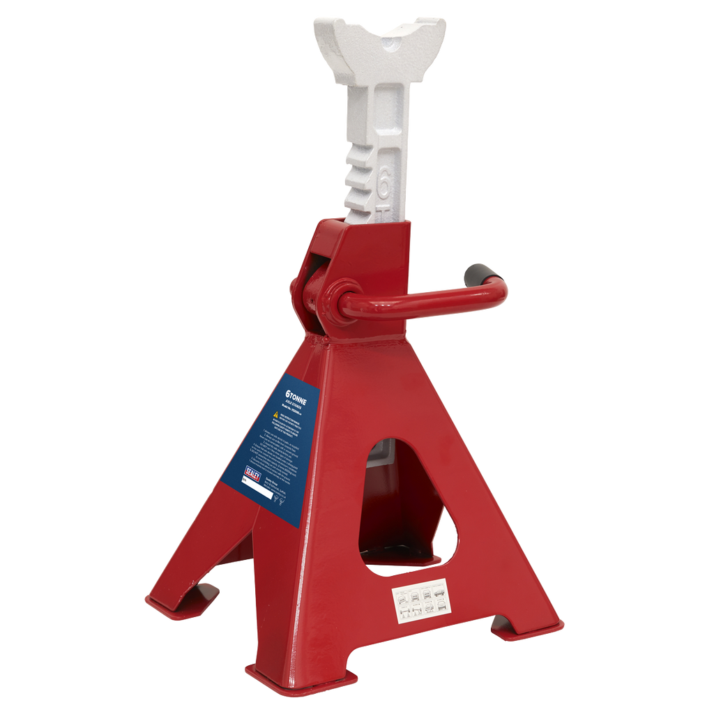 Ratchet Type Axle Stands, 6 Tonne Capacity per Stand, Red (VS2006)