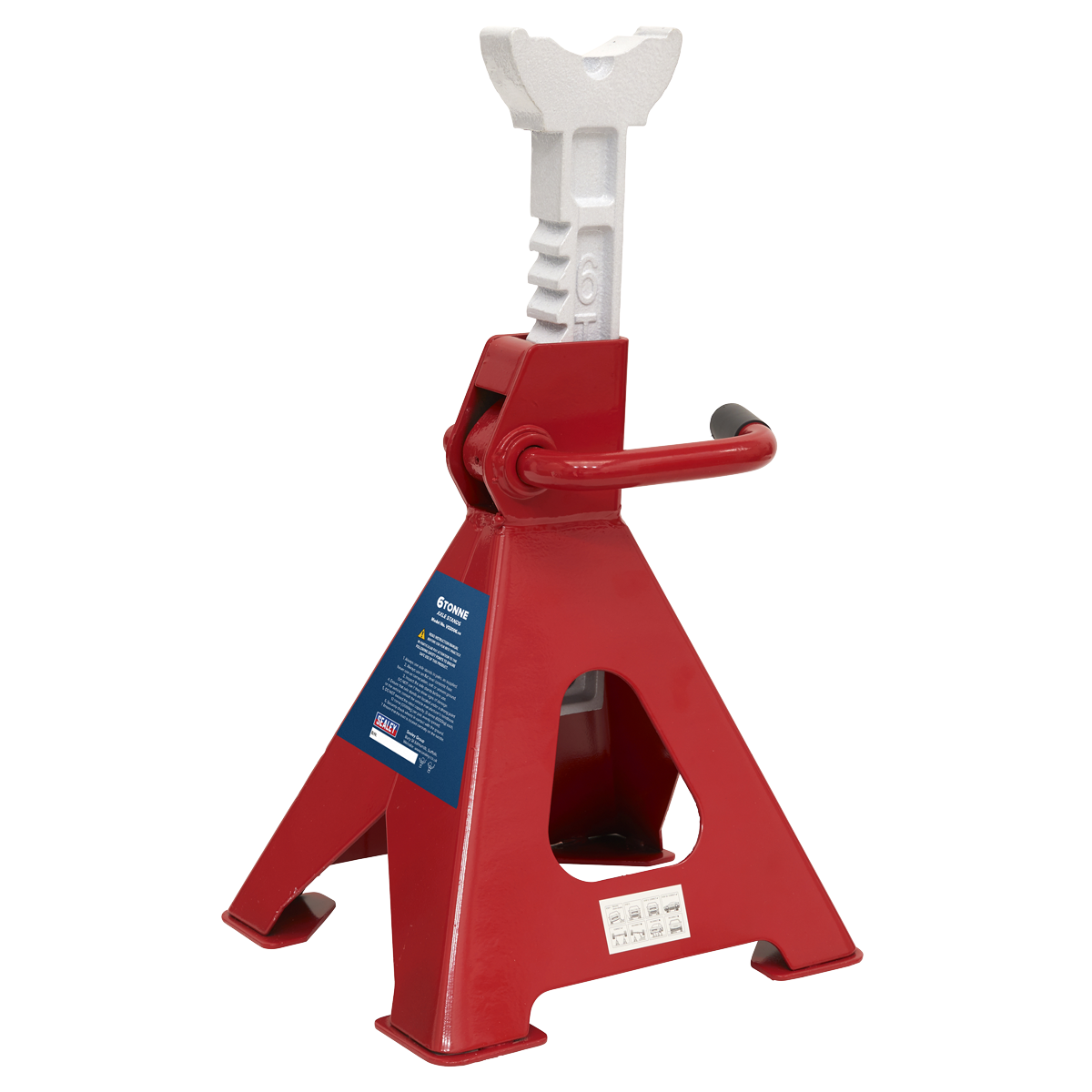 Ratchet Type Axle Stands, 6 Tonne Capacity per Stand, Red (VS2006)