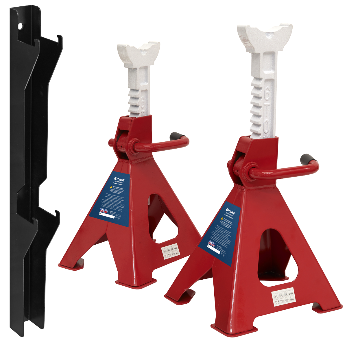 Ratchet Type Axle Stands & Storage Rack Combo, 6 Tonne, Red (VS2006COMBO)