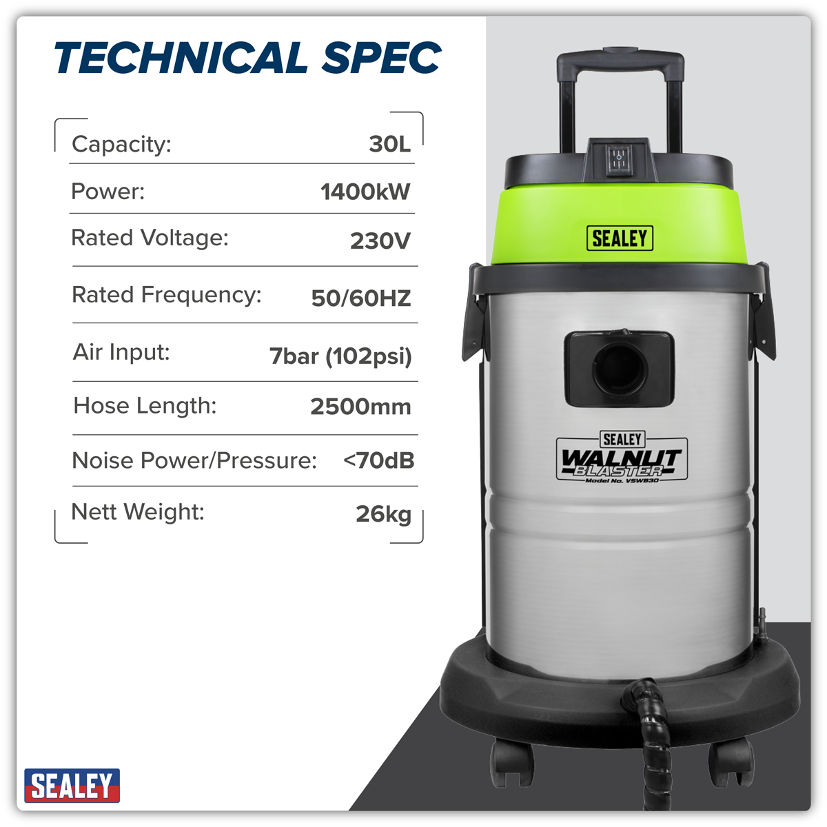 Walnut Blaster 30L Capacity