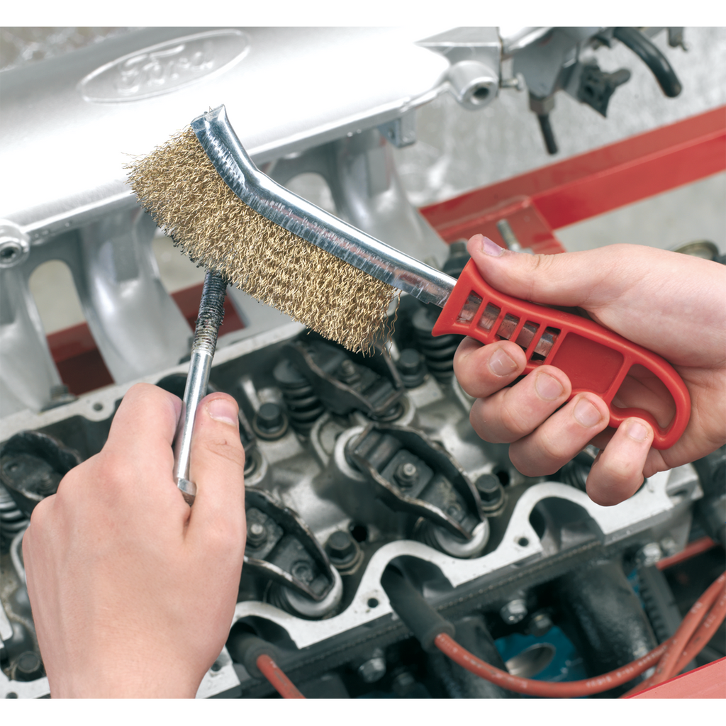 Wire Brush Brassed Steel Plastic Handle
