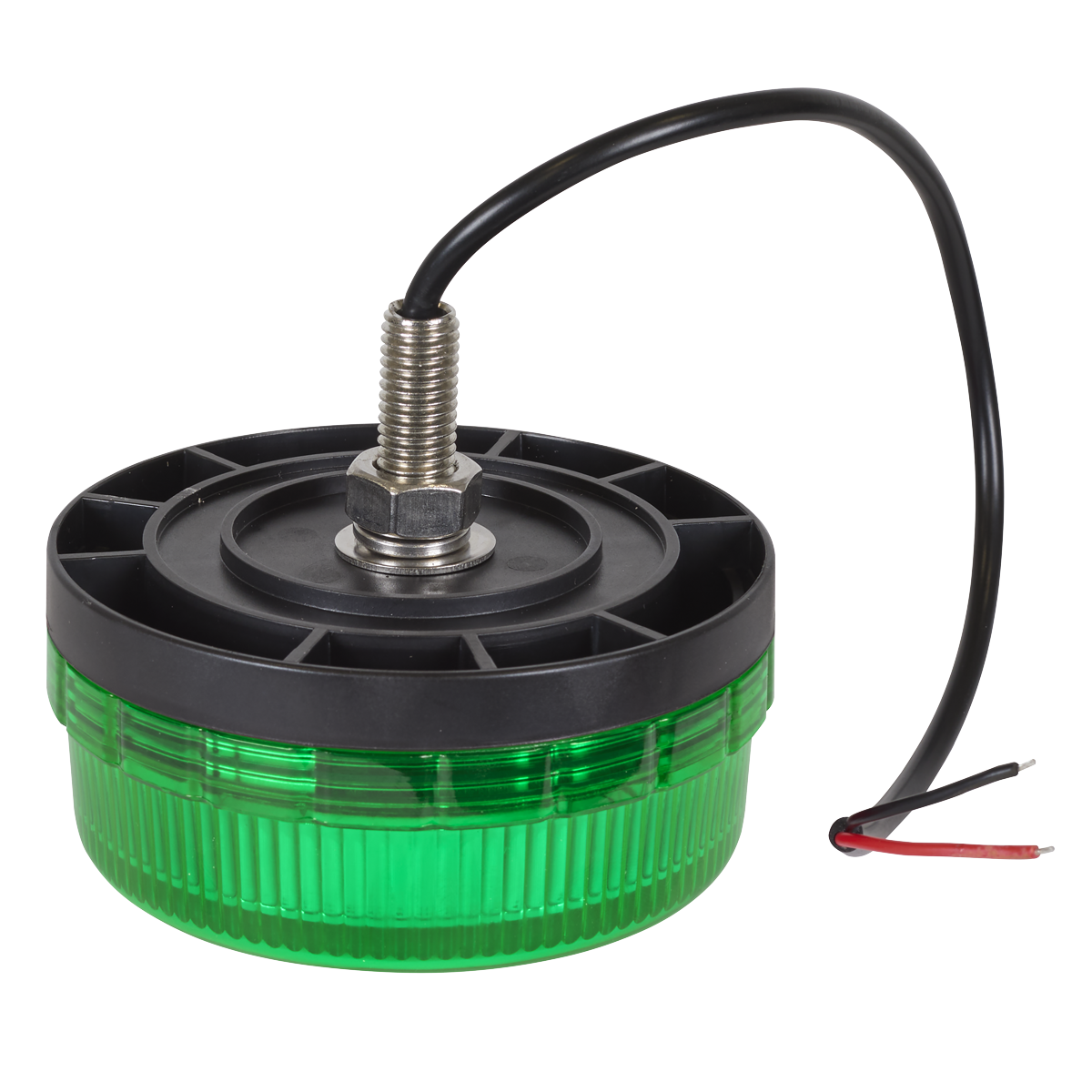 SMD LED Rotating Flashing Warning Beacon with 12mm Bolt Fixing - Green 12/24V