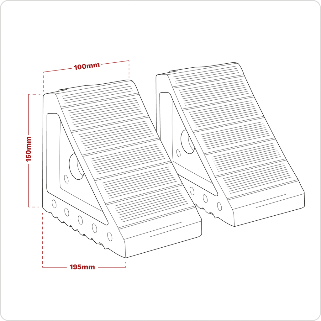 Rubber Wheel Chocks, Pair (WC01)