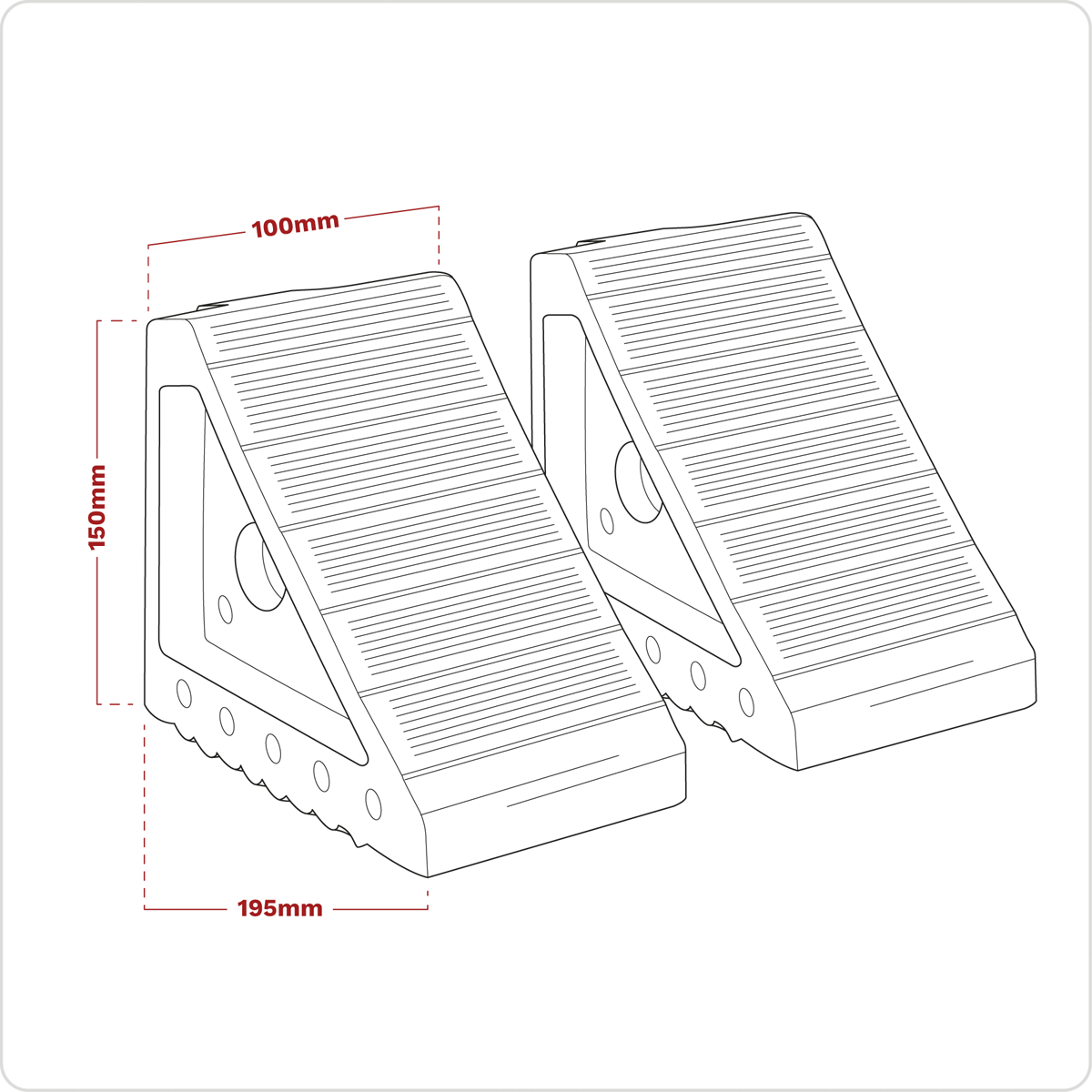 Rubber Wheel Chocks, Pair (WC01)