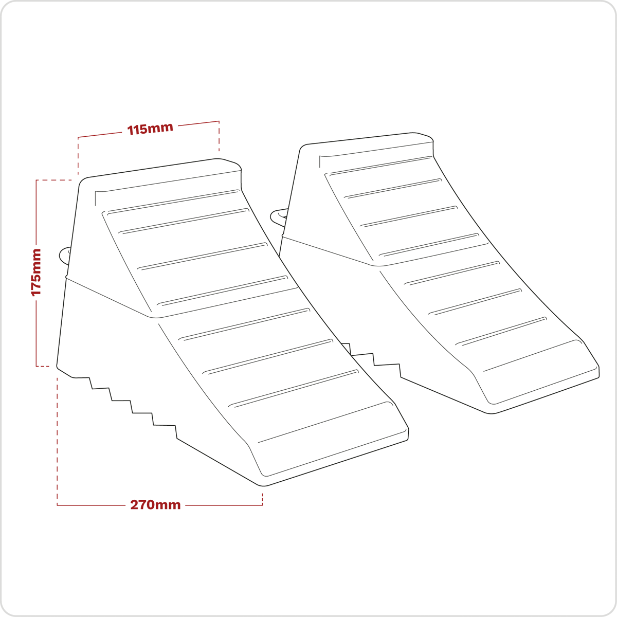 Rubber Wheel Chocks, Pair (WC02)