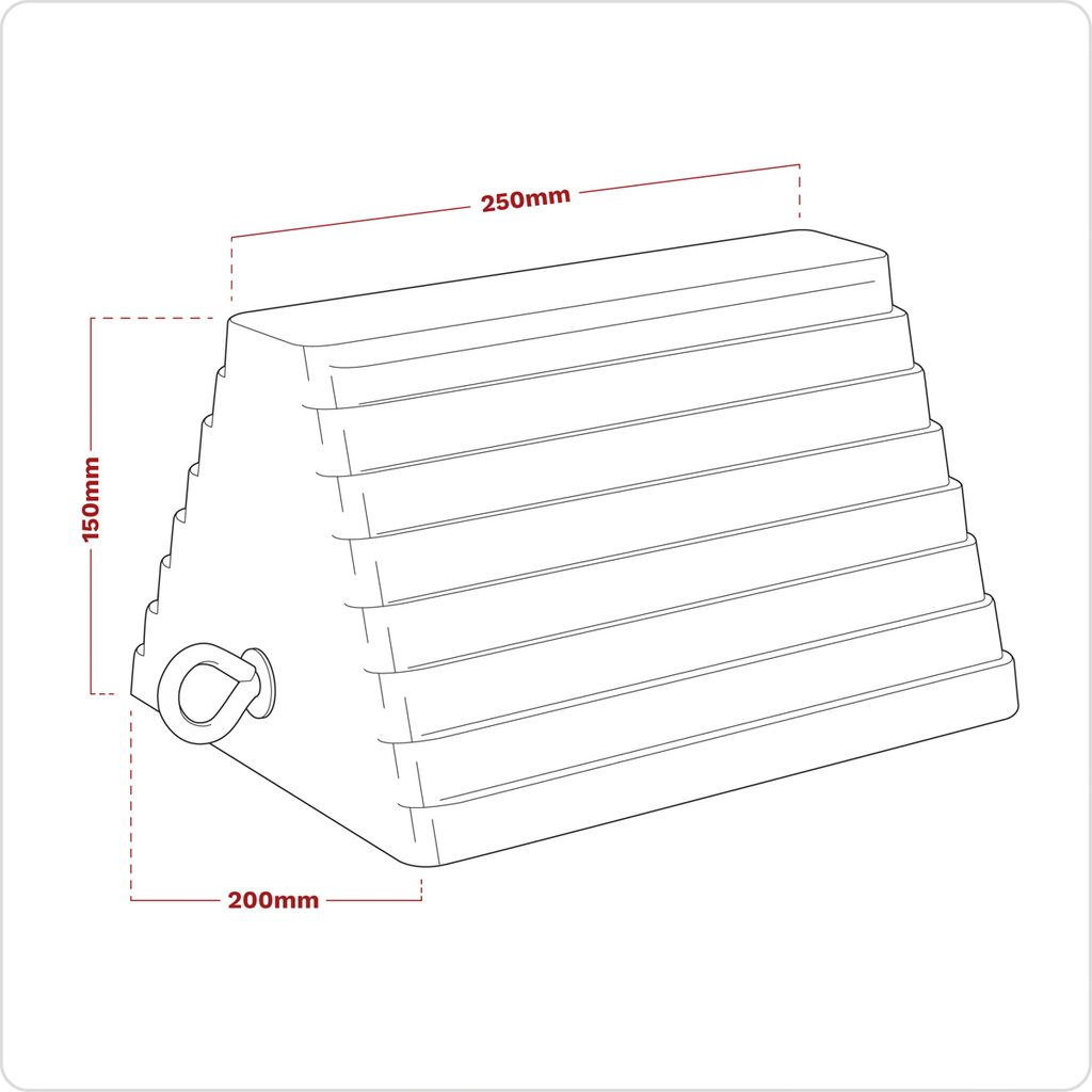 Rubber Wheel Chock, Single (WC03)