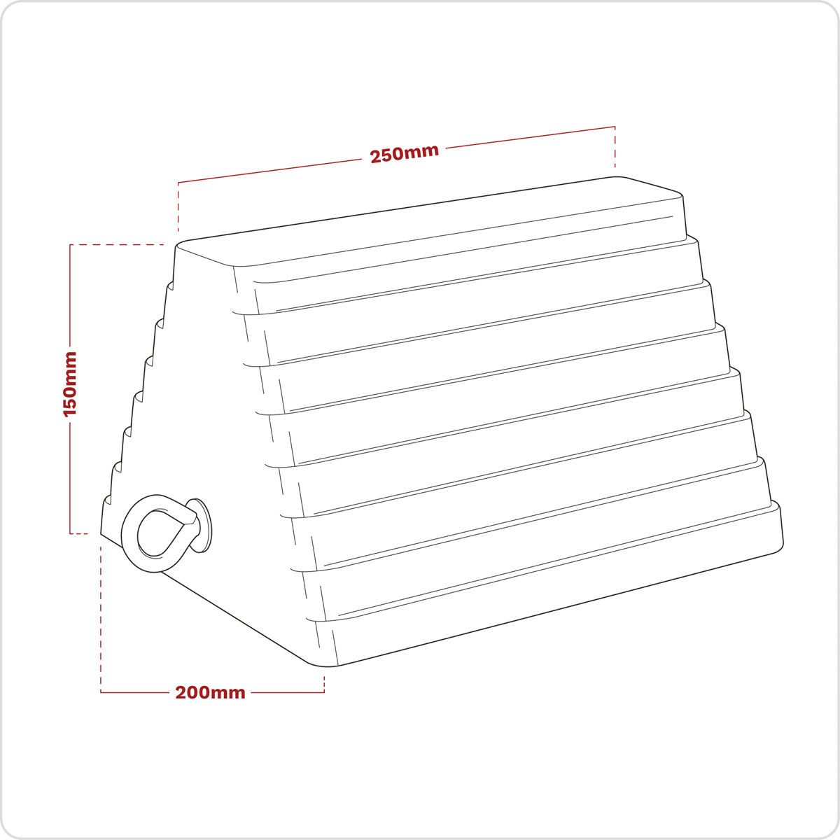 Rubber Wheel Chock, Single (WC03)