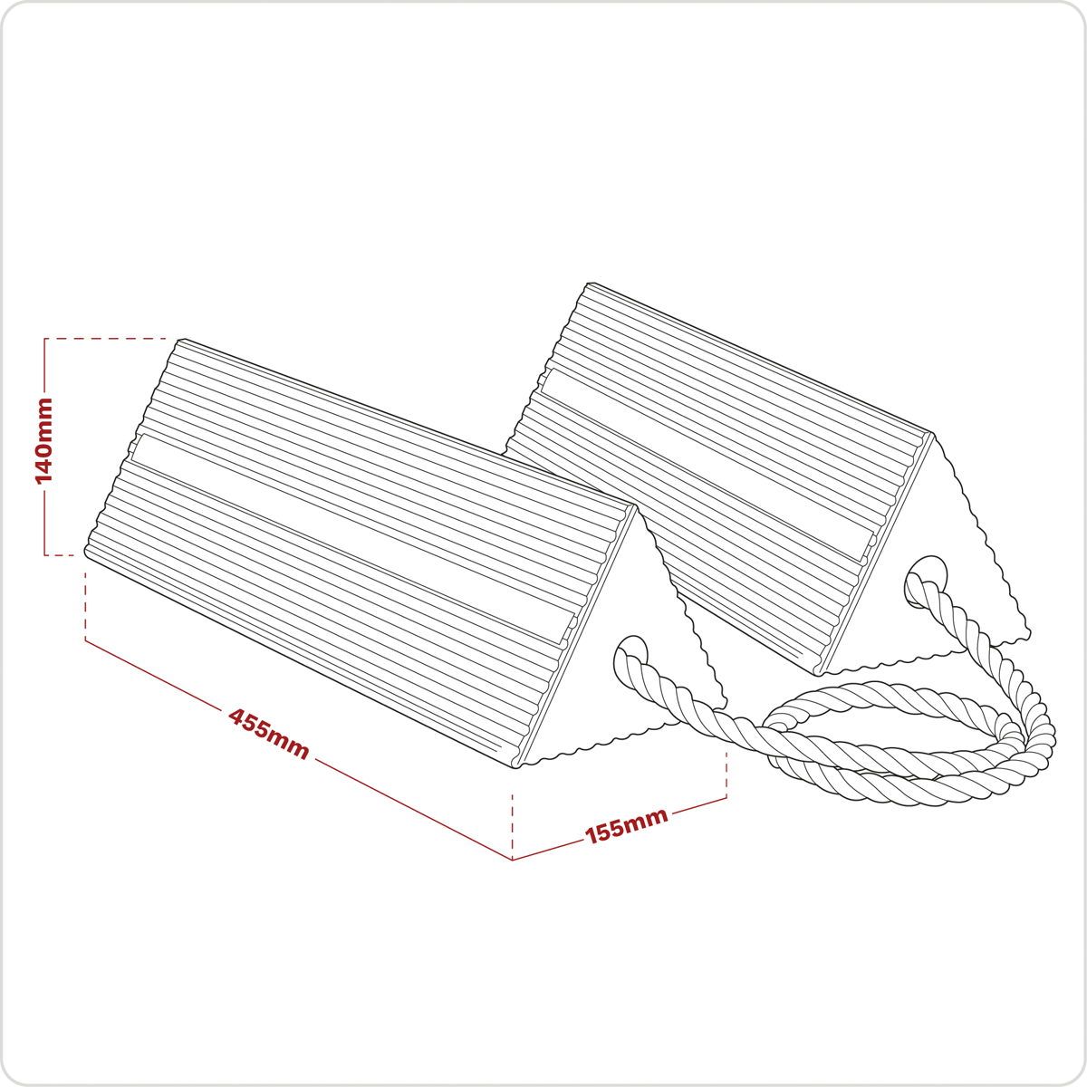 Heavy-Duty Rubber Wheel Chocks, Pair (WC11)