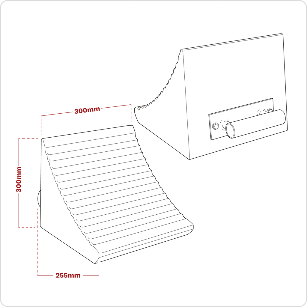 Heavy-Duty Rubber Wheel Chock, Single (WC12)