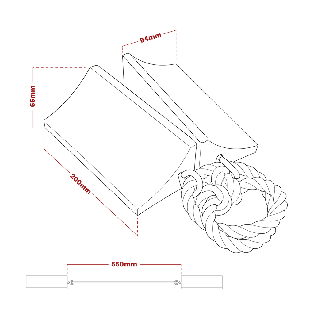 Heavy-Duty Rubber Wheel Chocks, Pair (WC16)