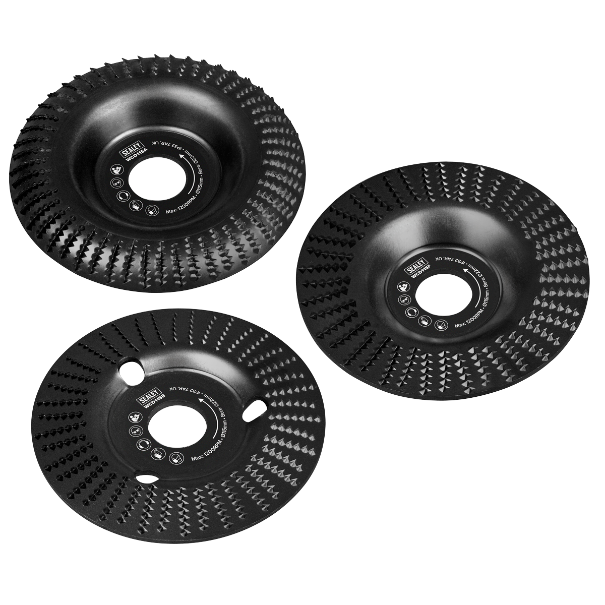 115mm Wood Carving Disc 22mm Bore - Pack of 3