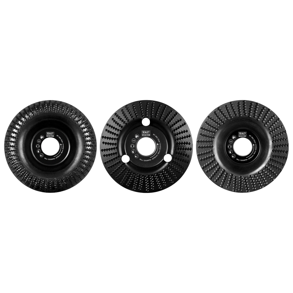 115mm Wood Carving Disc 22mm Bore - Pack of 3