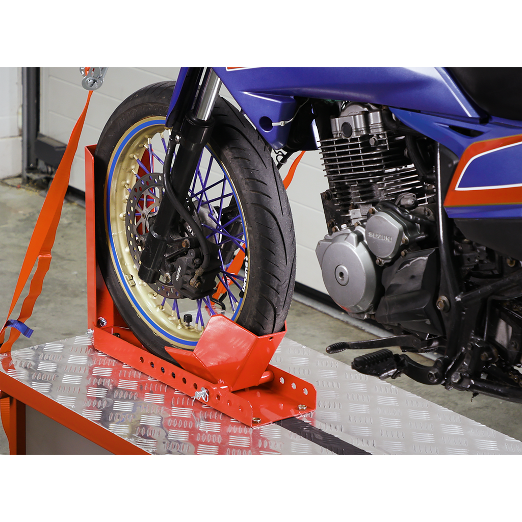 Bolt Down Motorcycle Roll-in Wheel Clamp