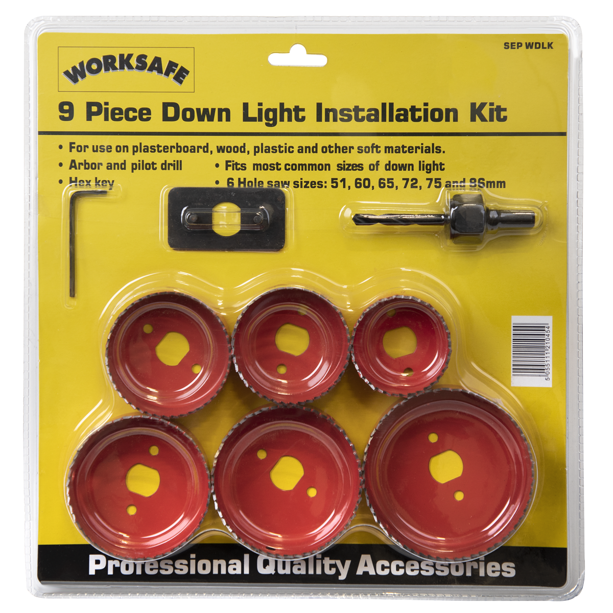 Worksafe® Downlight Hole Saw Kit 9pc