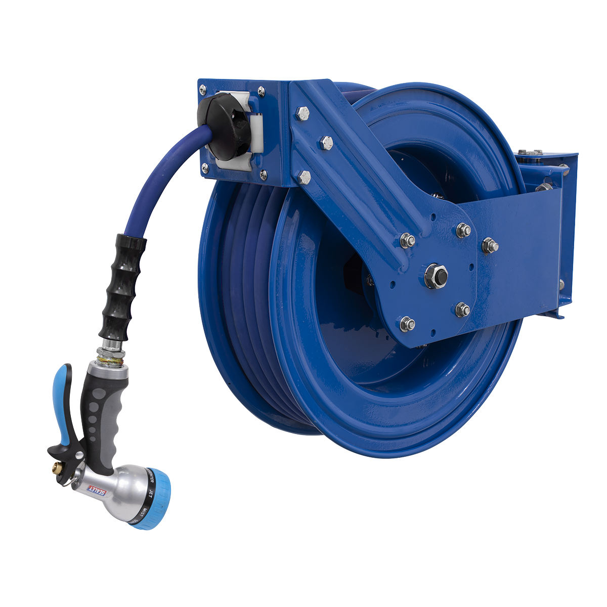 Heavy-Duty Retractable Water Hose Reel 15m 13mm ID Rubber Hose
