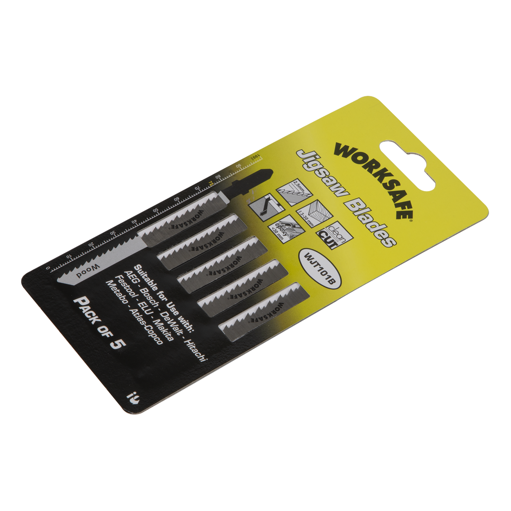 Worksafe® Jigsaw Blade for Wood & Plastics 75mm 10tpi - Pack