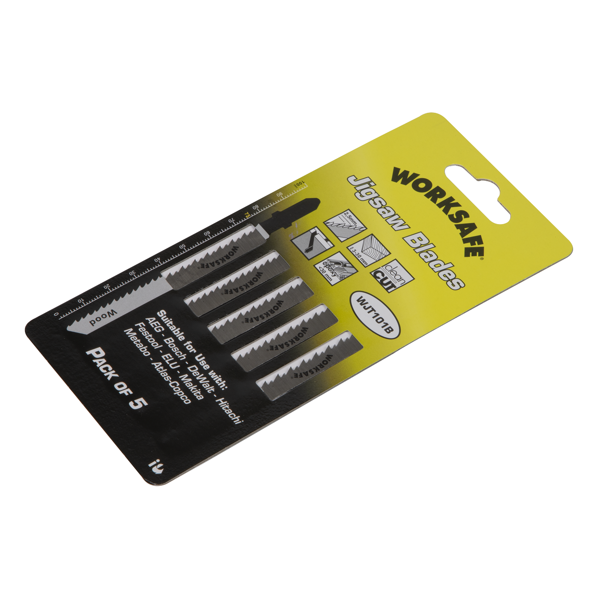 Worksafe® Jigsaw Blade for Wood & Plastics 75mm 10tpi - Pack