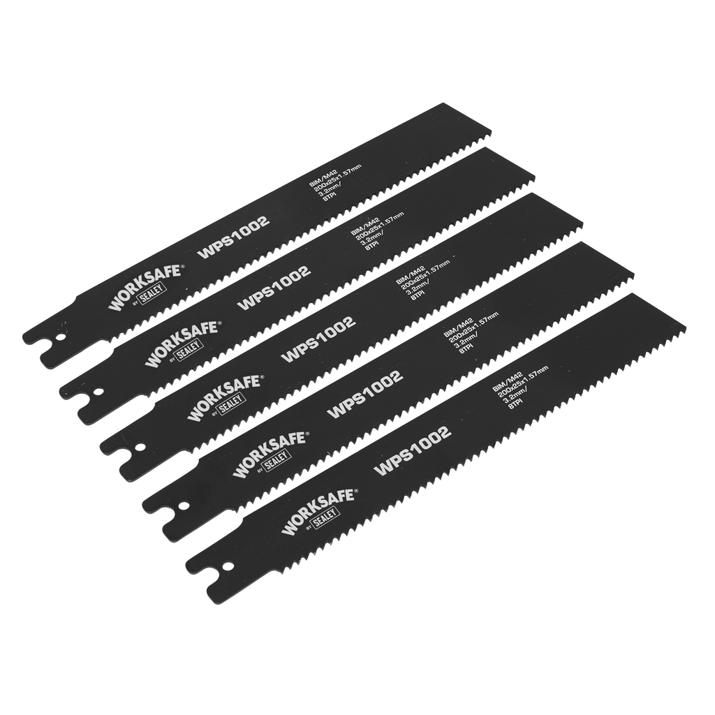 Worksafe® Pipe Saw Blade 200 x 25 x 1.7mm 8tpi - Pack of 5