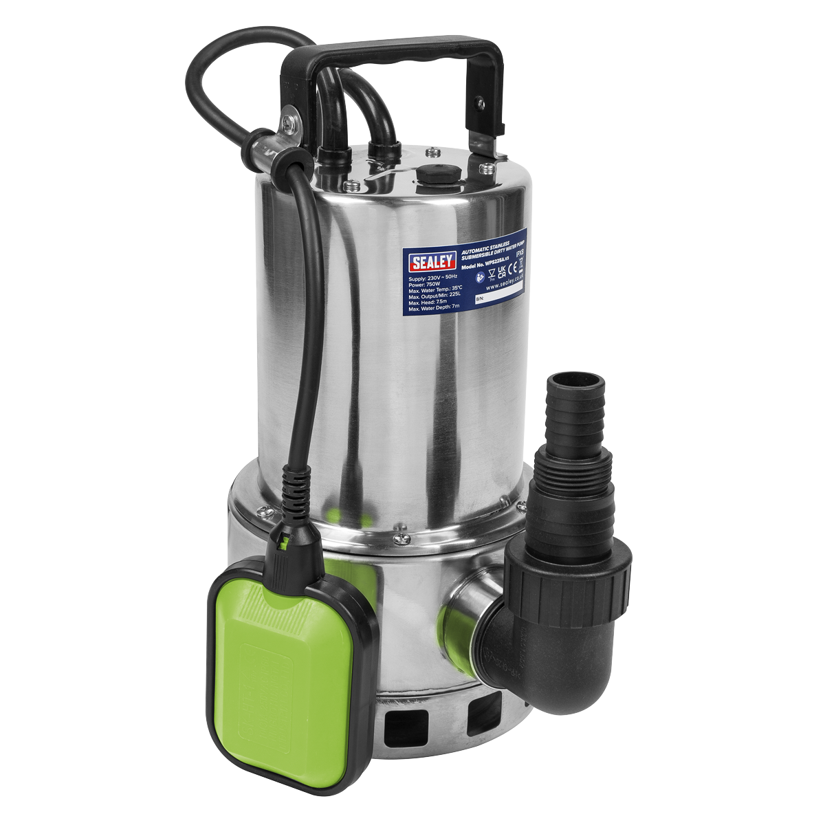 Automatic Submersible Stainless Dirty Water Pump, 225L/min (WPS225A)