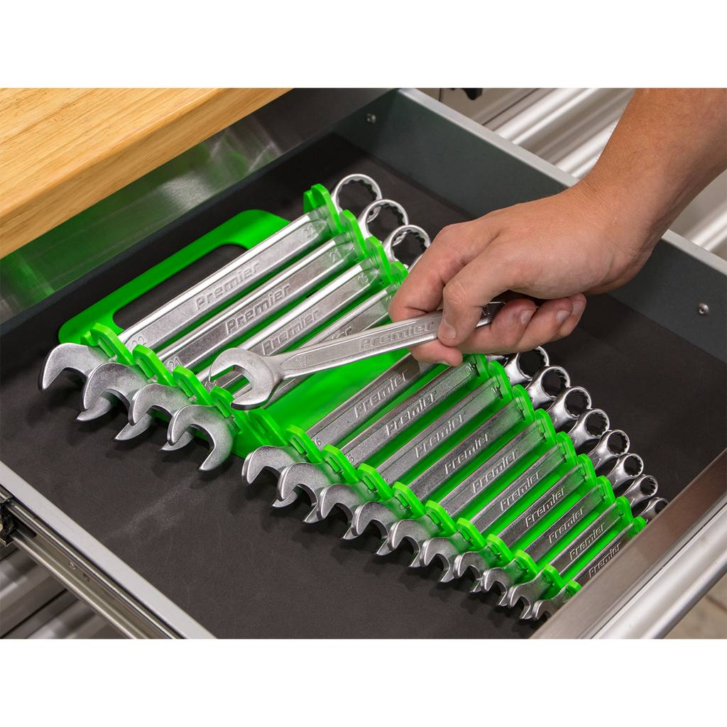 Premier Spanner Rack, 15 Spanners Capacity, Hi-Vis Green (WR08HV)